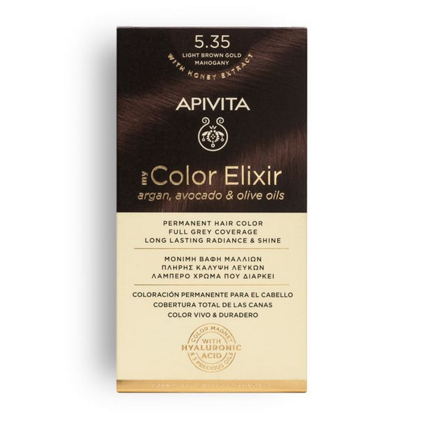 5.35 Light Brown Gold Mahogany Color Elixir APIVITA