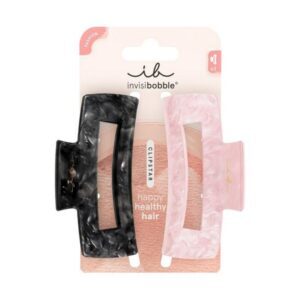 Clipstar Eclipse Glossy Black & Pink L  2pcs INVISIBOBBLE