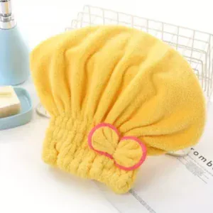 Quick-Dry Hair Towel Cap Coral Fleece Yellow TPMP